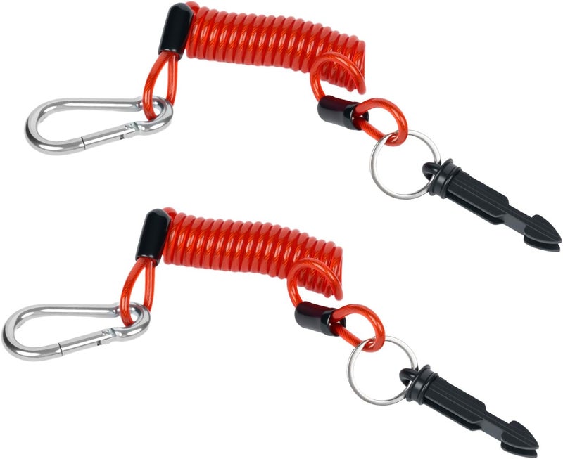 RAWILL 2pcs Trailer Breakaway Cable, 4FT High Rebound Spring Trailer Emergency Brake Cable with Trailer Breakaway Pin for RV - Image 1